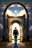 Placeholder: gateway between dreams the back of an american soldier