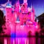 Placeholder: luminous pink, blue, sparkle castle