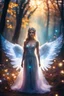 Placeholder: Beautiful Angel in Magical Forest full of lights colors, Photography Art Photoshoot Art Cinematic Soft Blur Colors - Dramatic Pose