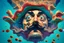 Placeholder: A surreal Salvador Dali-inspired portrait of the Mario Bros with his facial features melting and transforming into a dreamscape filled with whimsical and bizarre elements, showcasing the fluidity and vastness of human imagination. 8k