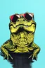 Placeholder: crocodile with sunglasses in the style of warhol