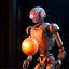 Placeholder: inbred robot with fur holding a perfect sphere, motion blur, 8k, downlight, soft light, depth of field, photorealism, trending on art station, lotsa detail