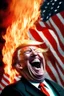 Placeholder: donald trump maniacally laughing while burning the american flag