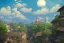 Placeholder: a wholesome animation key shot of a traditional city with tiled roofs, architecture, very detailed, medium shot, studio ghibli, pixar and disney animation, sharp, rendered in unreal engine 5, anime key art by greg rutkowski, bloom, dramatic lighting, blue sky with clouds