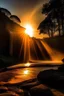 Placeholder: Imagen de un atardecer, donde se ve el sol detrás de una cascada
