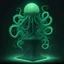 Placeholder: A Apocrypha Pedestal that glows eerie green and has tentacles moving and swaying and ready to ensnare in Naïve art style