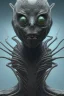 Placeholder: spider alien, head, evil, 8k, finely detailed, photo realistic, HR Giger style