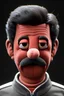 Placeholder: Waist up muppet Portrait, Nicolas maduro us muppet doll, black hair, Venezuelan president, red tracksuit, mustache, photo studio, black background, unreal engine 5, concept art, art station, ray tracing, lumen lighting, ultra detail, volumetric lighting, 3d.