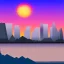 Placeholder: subject=(yeti) background=(Cityscape) time=(sunset)