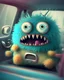 Placeholder: cute monster in car