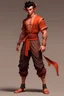 Placeholder: Full Body, Male Tiefling Body like Goku, monk, street outfit