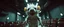 Placeholder: fluffy rat elf vampire scumbag in the cinema the style of Escher and Giger and Fallout 4, pinhole cam, airbrush 3d rendering, on tv screen:A five-second cinematic single take in a clean industrial presentation hall.