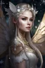 Placeholder: Elven fairy princess,very long blonde white gold hair,rapunzel hair,elven crown,elven ears,sparkle,glitter,snow,ice flowers,ice crystals,golden armour,white dress,white