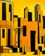 Placeholder: Golden yellow ancient ruins in daylight painted by Stuart Davis