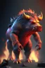 Placeholder: Lava boar humanoid fused , 8k, highly detailed, small minutiae, tiny features, hires, 8k, uhd, realistic shaded volumetric lighting, volumetric, color scheme, toned colors, colorful