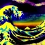 Placeholder: The great wave of kanagawa painted with clouds of colours, Sailship,storm,mount fuji, by Van Gogh, 8k