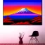 Placeholder: Ukiyo-e painting of a mount fuji at sunset