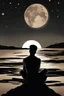 Placeholder: imagine a silhouette of an African man sitting while facing the horizon at the background. Beside him on his right is a lit lattern. He is facing the horizon where the moon has risen and stars are seen from far