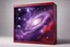 Placeholder: beautiful paintings of purple space, galaxies on red rectangular box, very realistic