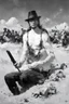 Placeholder: tom lee ethereum in the trenches seeing the future in the style of surrealism black and white
