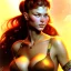 Placeholder: portrait of a beautiful busty Red sonya by Frank Frazetta style