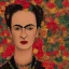 Placeholder: full body, Frida kallo identify face, animal skin clothing ,details,texture,8k quality, florest, Minimalism, Romanticism, Expressionism, Impressionism