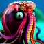 Placeholder: Realistic portrait of an octopus in the style of Chris Ryniak