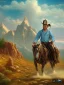 Placeholder: WESTERN mountain bridge cowboy face