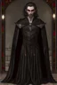 Placeholder: full length, mantle, black cloth,