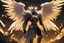 Placeholder: Ra in 8k solo leveling shadow artstyle, golden them, neon effect, big white wings, feathers, full body, apocalypse, intricate details, highly detailed, high details, detailed portrait, masterpiece,ultra detailed, ultra quality