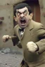 Placeholder: mr bean as rocky, fight scene, taking a hit