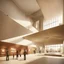 Placeholder: Museum design with “interactive exhibition halls”, natural lighting, modern style, earthy colours