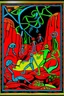 Placeholder: STICK MAN CAVE PAINTING in the style of Hiroshi Nagai