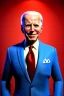 Placeholder: Waist up Portrait, joe Biden as muppet doll, Blue suit retro style, photo studio, blue background, unreal engine 5, concept art, art station, god lights, ray tracing, RTX, lumen lighting, ultra detail, volumetric lighting, 3d.