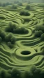Placeholder: sustainable landscape with optical illusion of hidden text accurately using U series