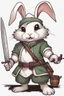 Placeholder: cute rogue bunny with cooking knife dnd art