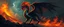 Placeholder: Neubraxas older than God fire and darkness volcano Haiti dragon with rooster head and serpent legs as a vision of the beginning of awakening within a dream of paint color and time