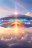 Placeholder: ufo rainbow very beautiful, cité très futuriste ultra moderne, ufos fleet, intergalactic,