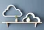 Placeholder: shelf brackets shaped like clouds