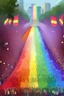 Placeholder: Painting by a huge pride parade after legalization of same-sex marriage
