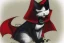 Placeholder: Vampire cat with cape....