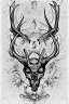 Placeholder: deer god skull demon lineart color