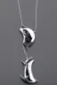 Placeholder: Orca whale white gold necklace with black jewels