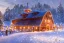 Placeholder: A barn, December, snow, Pixar, Dreamworks, Disney, C4D, fun, cute, colorful