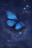 Placeholder: Luminous blue butterfly and manure full of stars