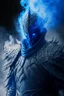 Placeholder: blue smoke in a shape of humanoid of colour of a storm wearing a scalemail armor