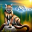 Placeholder: wild mountain lion on the mountain side