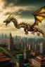 Placeholder: big chinnese dragon flying over city