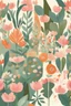 Placeholder: Generate a gouache illustration that's resonant of growth and thriving and femininity. Use landscape elements