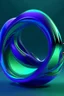 Placeholder: 3d abstract space streamlined shape in blue green violet colors infinity